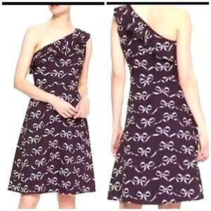Banana republic ribbon dress One Shoulder Purple White Sz 00p